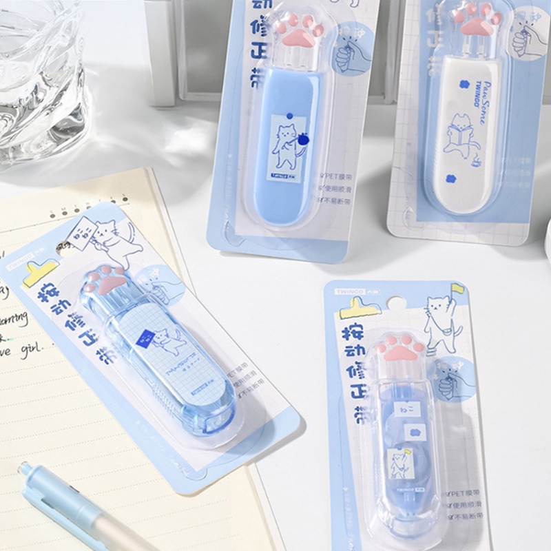 Creative Cartoon Cat Paw Press Correction Tape/ Student School Office White Corrector Stationery/ Portable Correction Band