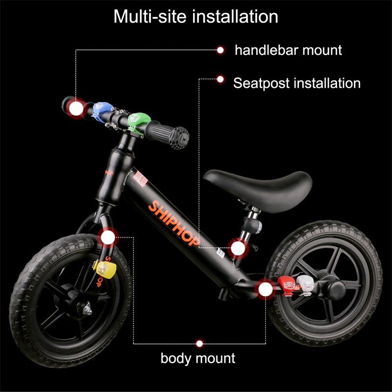 Lampu Sepeda LED Silikon Luar Ruangan 3mode Peringatan Keamanan Mini Flash Rear Tail Lamp New