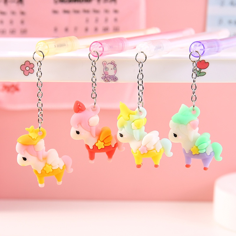 

PULUZ Pena pesona unicorn kartun Pena pesona unicorn warna-warni Perlengkapan alat tulis belajar siswa Pena tulis