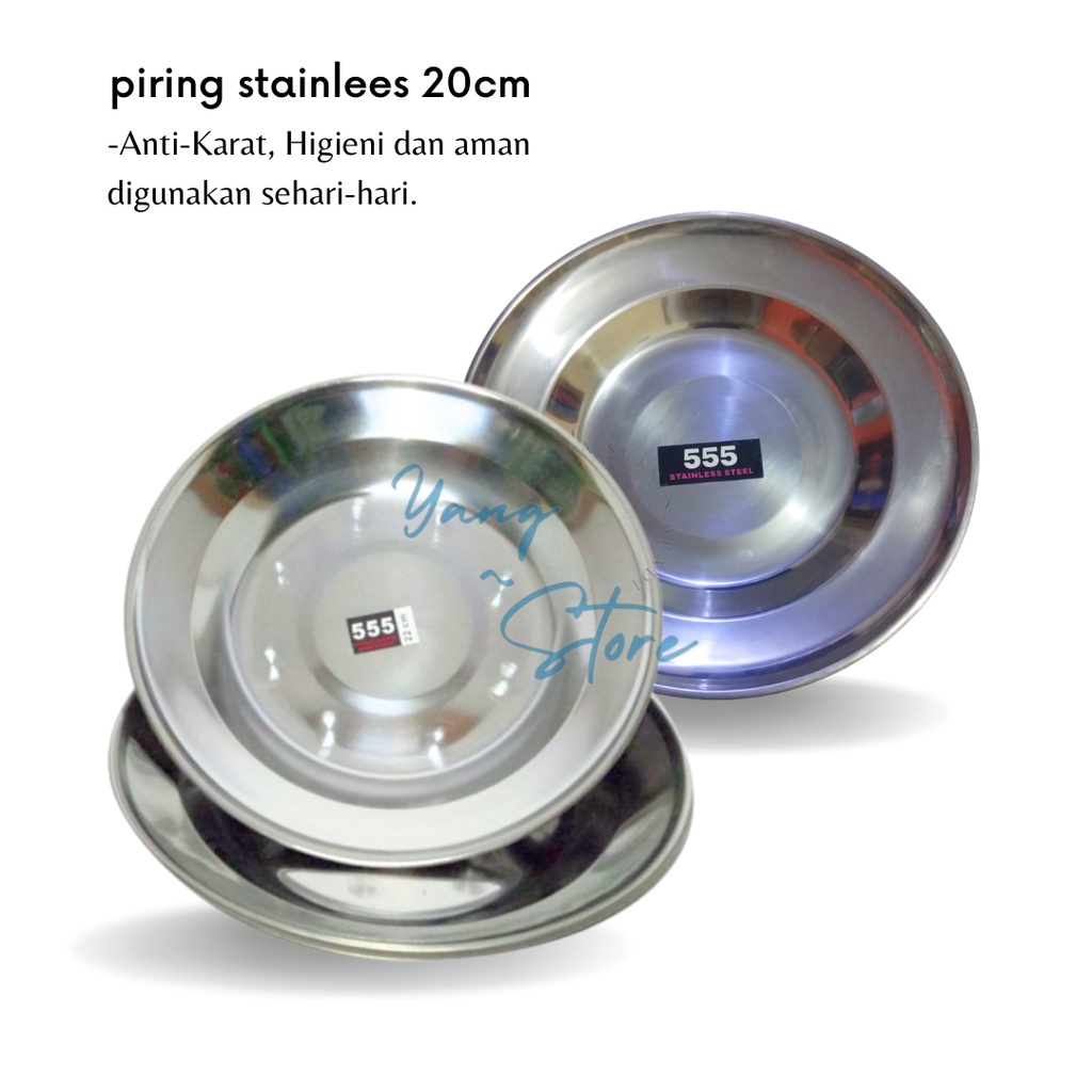 [GOS] C202 - Piring Stainless 20cm ROSH - Soup Plate 20cm