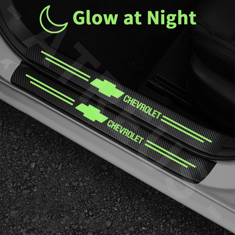 Luminous Stiker Pelindung Pintu Mobil Chevrolet Anti Gores Threshold Strips Mobil Stiker Untuk Chevrolet Spin Orlando Captiva Lova Zafira Trax Colorado Aveo Spark