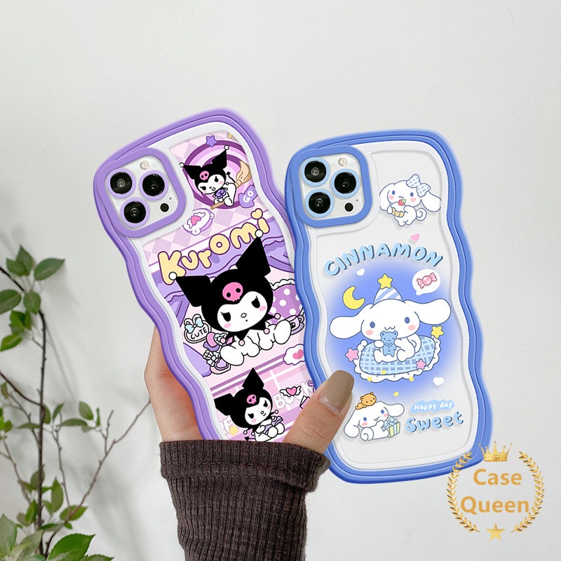 Kartun Astronot Kuromi Wavy Edge Case Untuk Realme C53 C55 C25s C30 C20 C35 C11 C25Y C33 C15 C25 C21Y C3 C20A C12 6i 5 5i 9i 5S 20 30A Pasangan Kartun Lembut Kuromi Cinnamon Cover