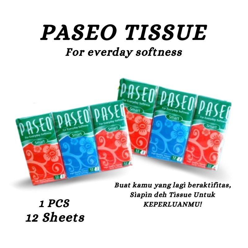 GOS -F104- Tissue Paseo 12 sheet - Tisu Wajah - Tisu Pocket 12sheet