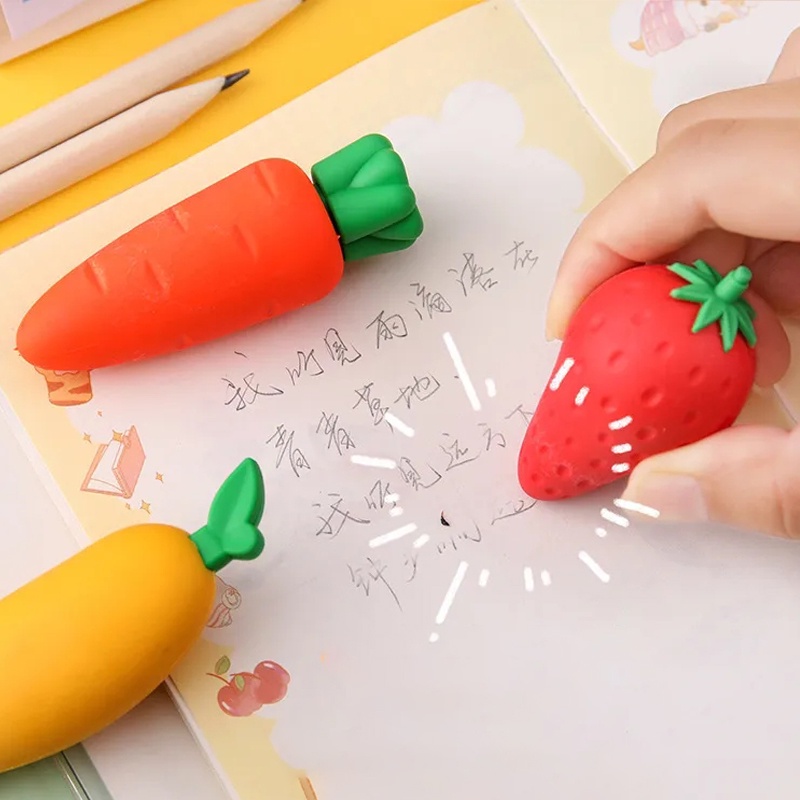 Penghapus Buah Kreatif/ Penghapus Bentuk Mangga Strawberry Oversize Tahan Lama/ Kawaii Stationery Perlengkapan Kantor Siswa Anak