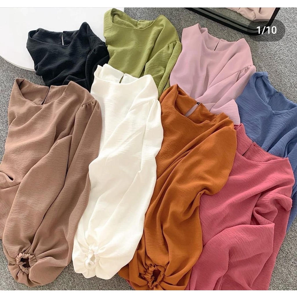 MIKA BLOUSE CRINCLE LENGAN BALON (PLUFFLY) AIRFLOW