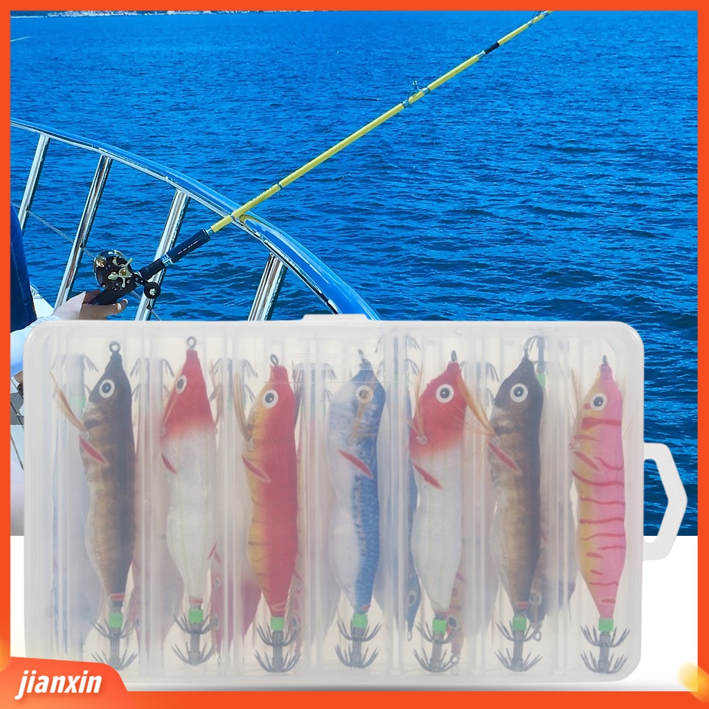 (In Stock) 14Pcs Umpan Umpan Ikan Penembus Kuat Tajam Hidup LED Bercahaya Simulasi Bentuk Ikan Tenggelam Bantu Kait Untuk Pecinta Memancing