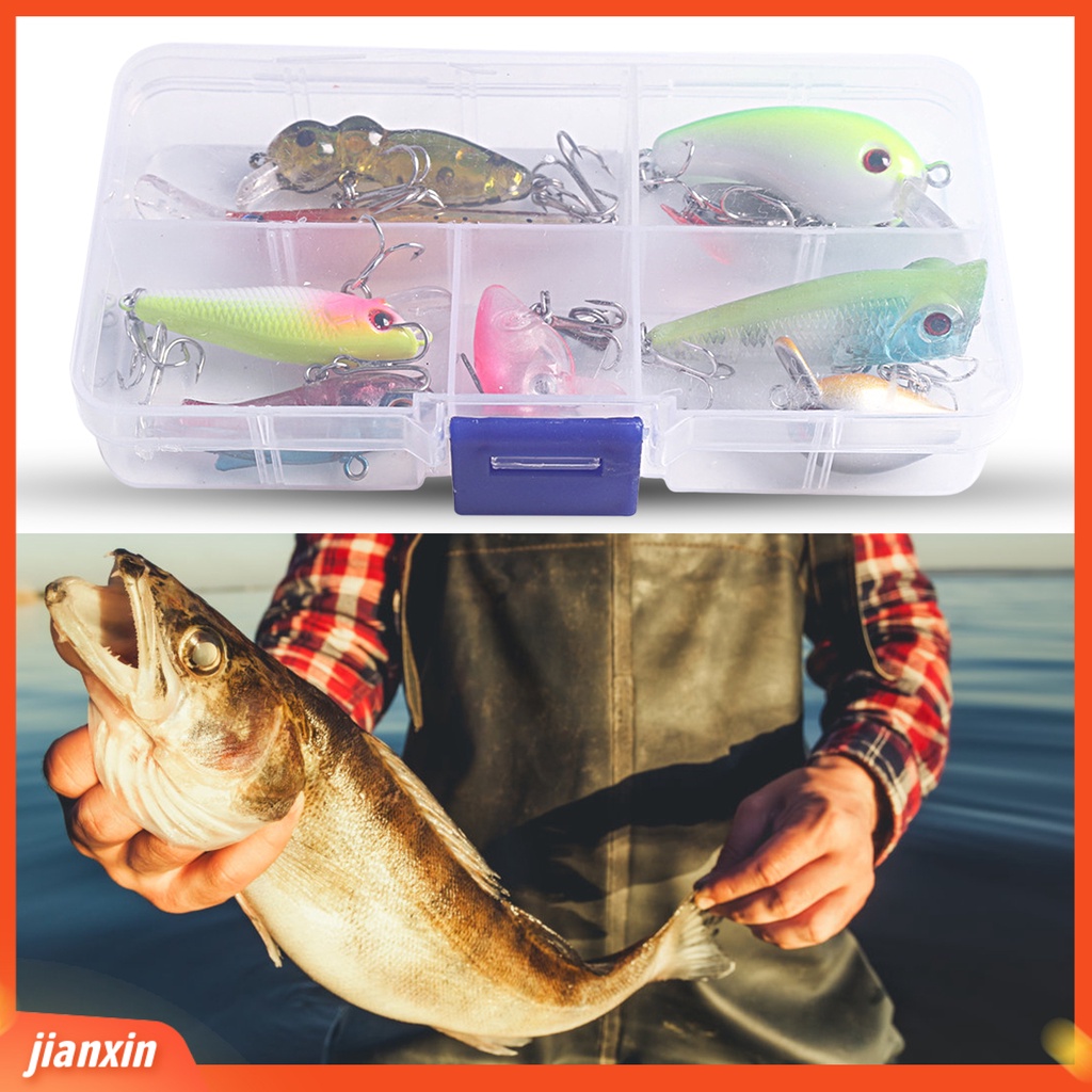 (In Stock) 10Pcs /Box 3g Umpan Pancing Simulasi 3D Fisheyes Tajam Kait Reusable Tahan Lama Daya Tarik Ikan Universal Tenggelam Ikan Kecil Popper VIB Payet Engkol Umpan Keras Peralatan Memancing