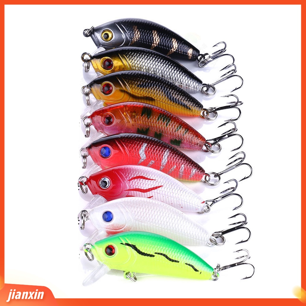 (In Stock) 5cm /3.6g Ikan Kecil Lure 3D Simulasi Fisheye Treble Hook Menggoda Culter Alburnus Bass Lure Memancing Luar Ruangan