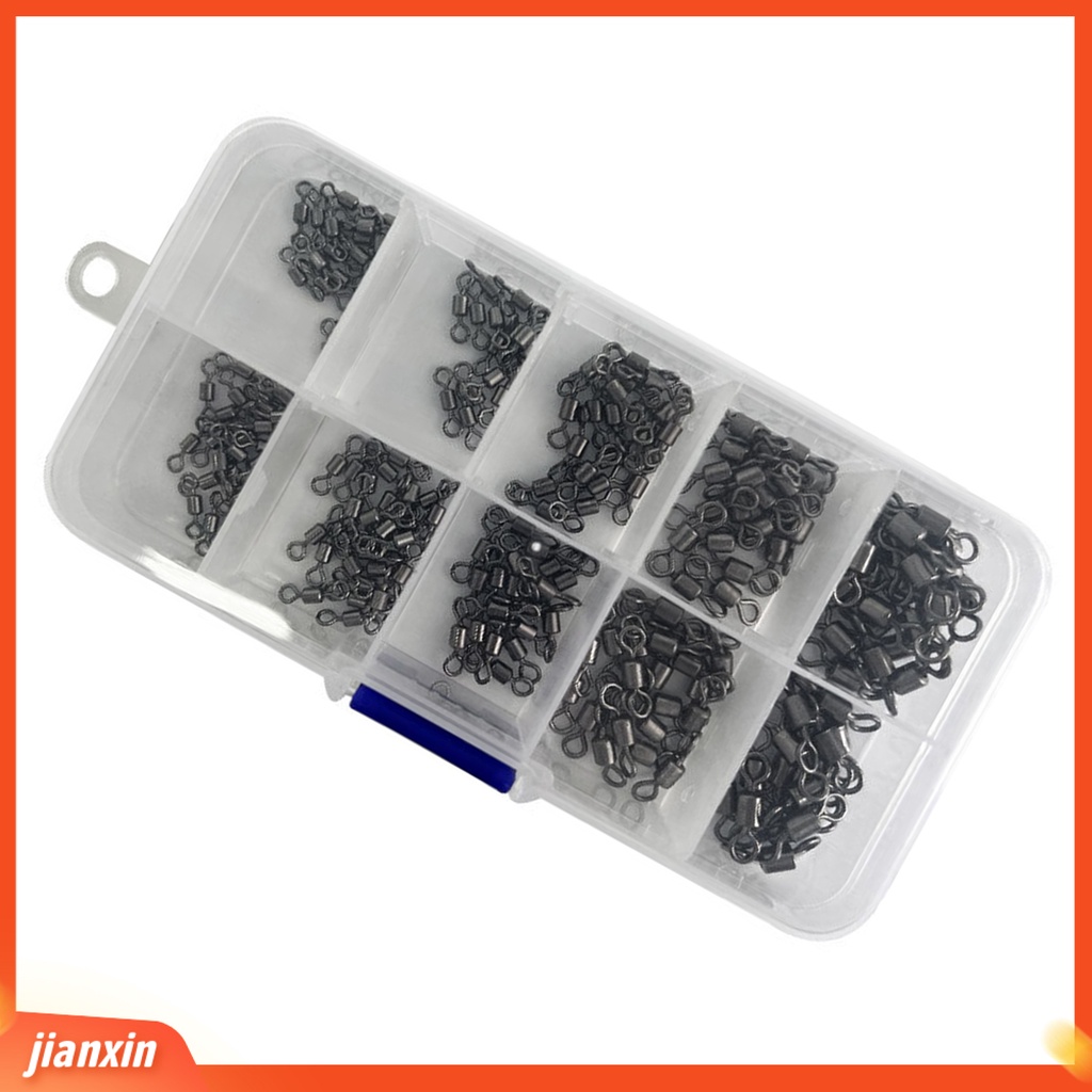 (In Stock) 210Pcs /Set Konektor Memancing Tahan Karat Kuat Menarik Kekuatan Kecepatan Tinggi Angling 8-ring Fishhook Snap Konektor Memancing Luar Ruangan