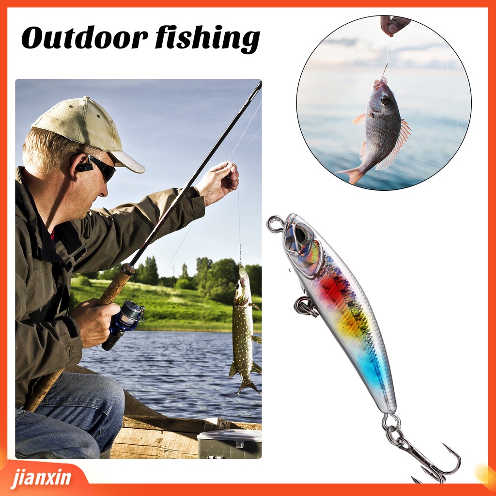 (In Stock) 5cm/5g Umpan Bionik Desain Simulasi Warna Terang Tenggelam Lambat 3D Mata Ikan Dengan Kait Tajam Air Asin Air Tawar Sangat Simulasi Keras Memikat Perlengkapan Memancing