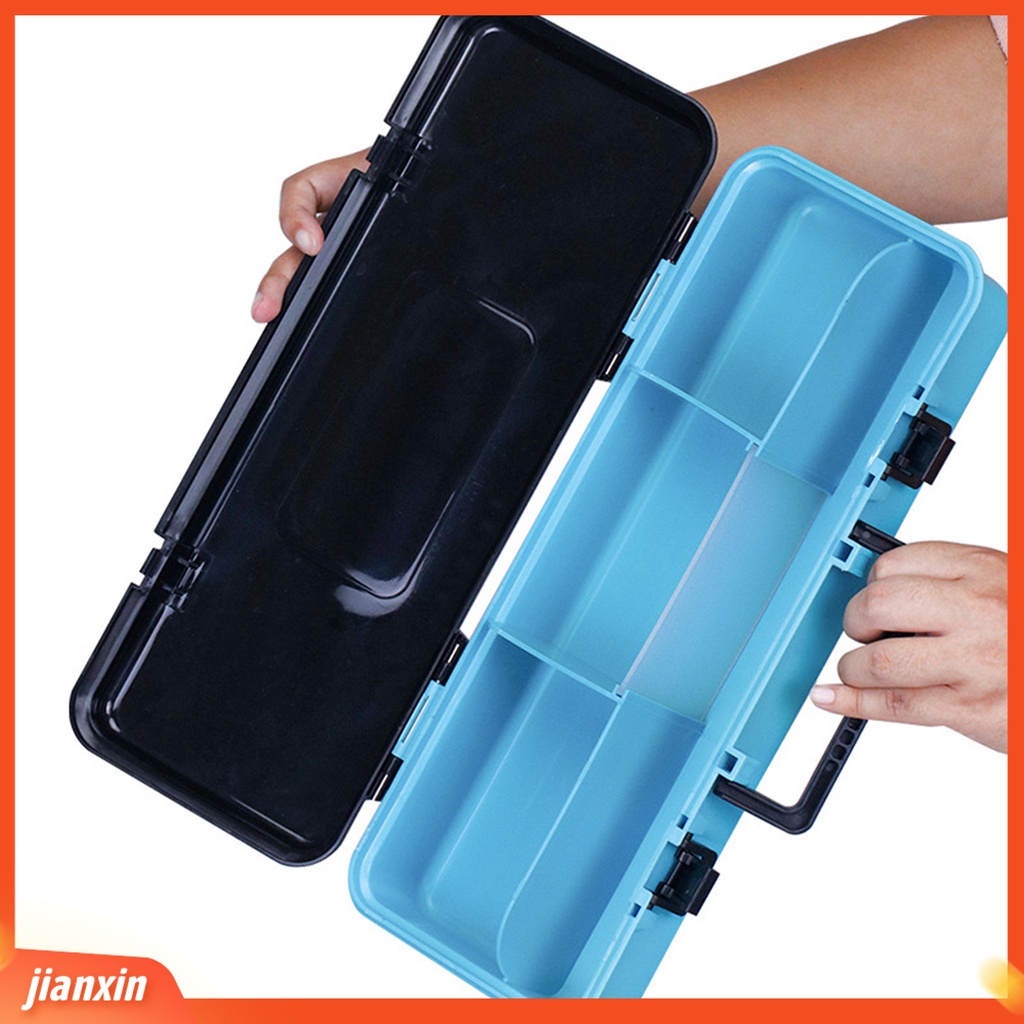 (In Stock) Fish Lure Organizer Kapasitas Besar 4grid PP Detachable Fishing Tackle Box Dengan Pegangan Untuk Memancing