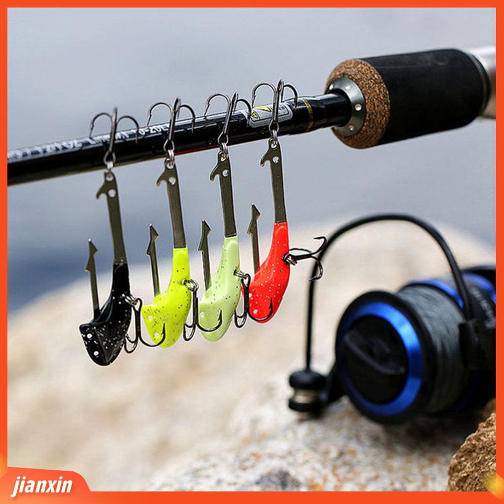 (In Stock) Jig Pancing Luminous Tajam Metal Air Tawar Air Asin Jig Kepala Kait Untuk Umpan Lembut Umpan