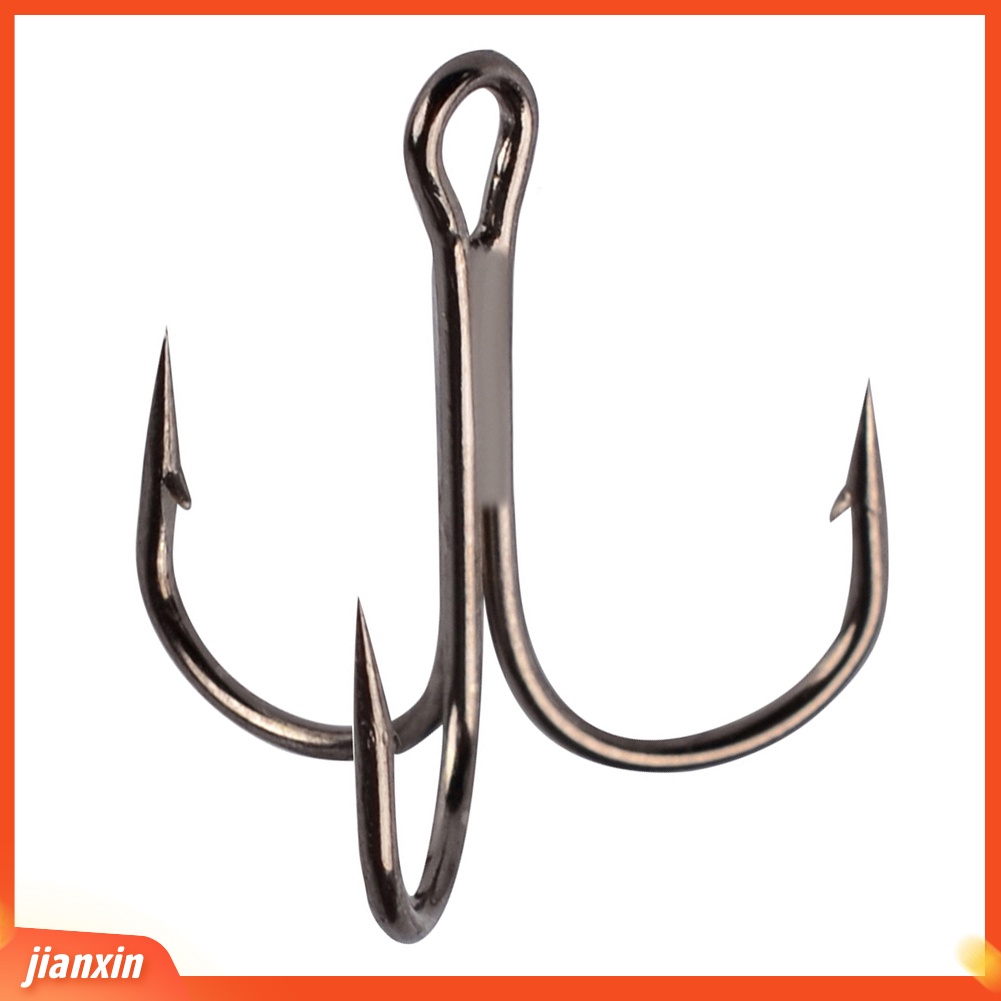 (In Stock) 50Pcs High-carbon Steel Engkol Luar Memancing Umpan Umpan Triple Hooks Tackle Tool