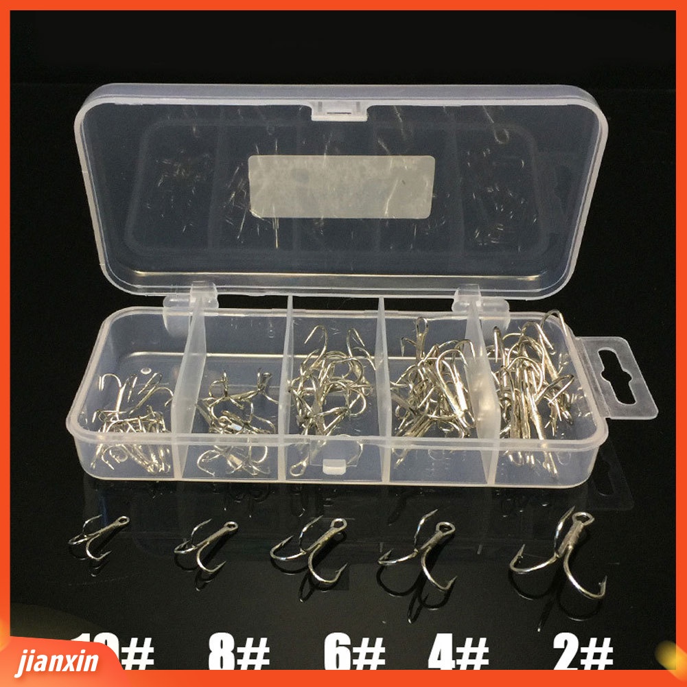 (In Stock) 50pcs2#1#1/0#2/0#3/0#Lure Carp Sea Fishing Hooks Dengan Aksesoris Box Tackle