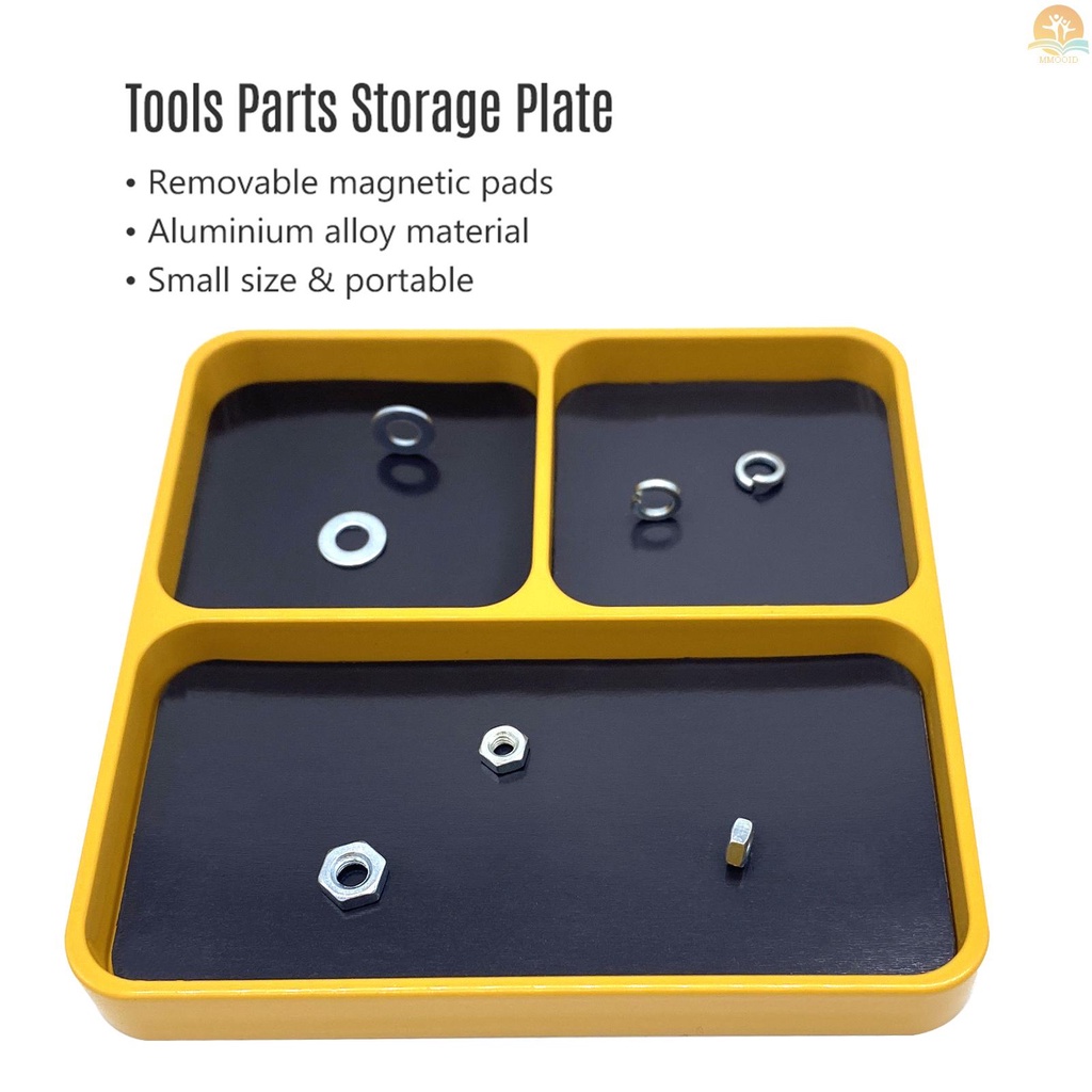 In Stock Magnetic Desktop Sekrup Tools Parts Tray Holder Penyimpanan Piring Kotak Case Organizer Untuk Bagian Logam Sekrup Soket Baut Pin Organisasi