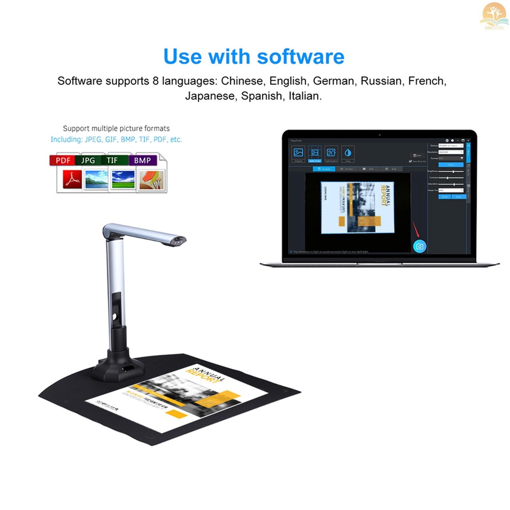 In Stock BK52 Scanner Kamera Buku &amp; Dokumen Portable Capture Size A3 HD 10mega-pixels USB 2.0 High Speed Scanner Dengan Lampu LED Untuk Kartu ID Card Buku Paspor Tanda Air Setting PDF