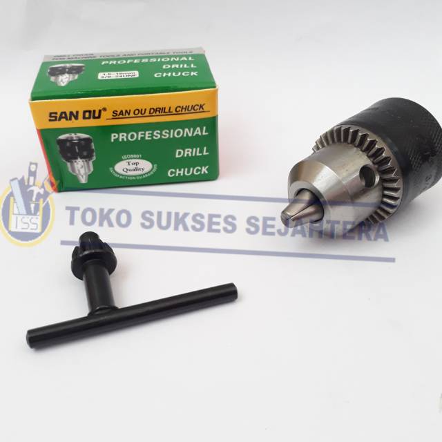 UNTUK Drill Chuck / Kepala Bor 10 mm 13 mm Drat 24 UNF Drill Chuck 3/8&quot; 10mm 13mm Spare part Mesin Bor MERK RANDOM