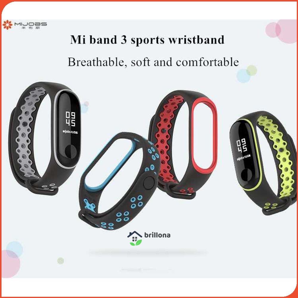 Mijobs Sport Strap Watchband Breathable Silicone Xiaomi Mi Band 3/4