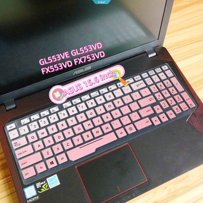 Asus 15.6 Inch Ultra Tipis Tahan Air Pelindung Keyboard PC Untuk ASUS GL553VE GL553VD FX553VD FX753VD Cakupan Penuh Keyboard Silicone Cover Film Tahan Debu [ZK]