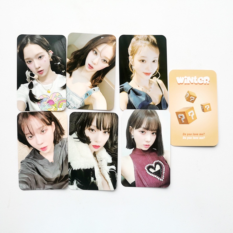 6pcs /set AESPA Photocards Album Kartu Lomo Member Solo Kpop Postcards