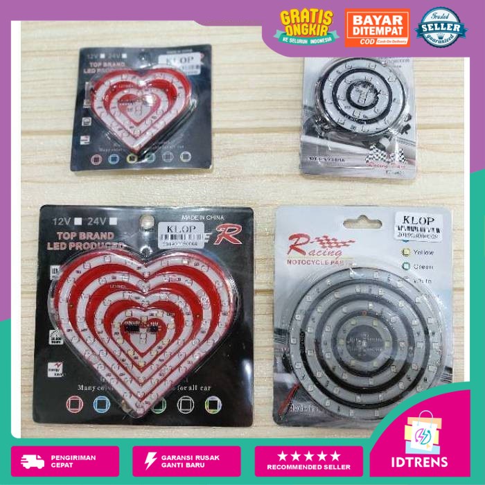 Lampu LED Variasi Mobil Motor bentuk Bulat / Hati 12 dan 24V