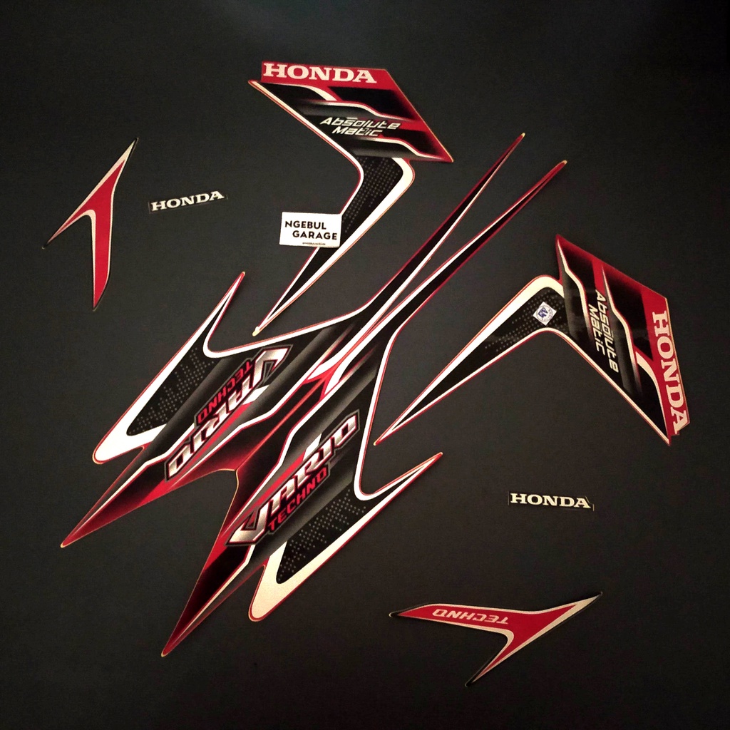 Stiker Vario 110 Techno 2010 Striping HONDA IMI HITAM MERAH PUTIH
