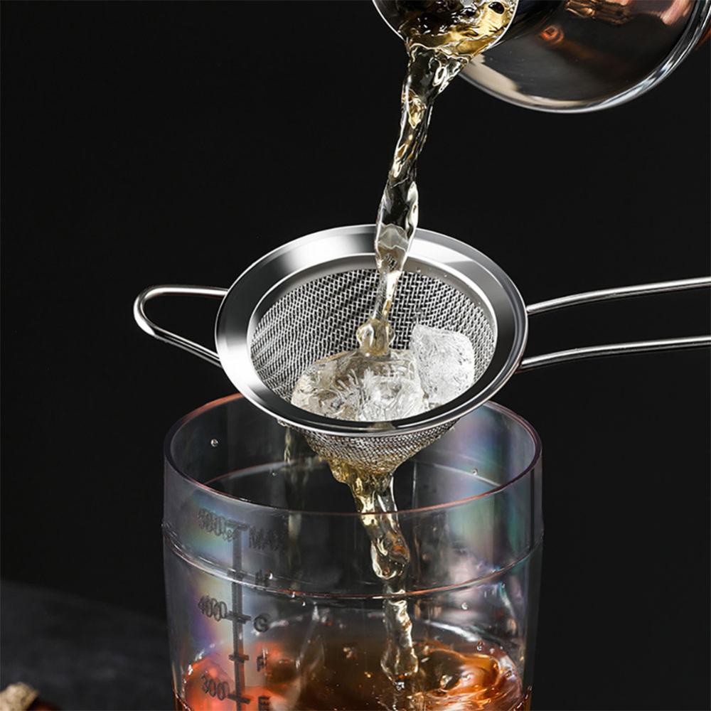 C5goon Cocktail Strainer Stainless Steel Saringan Teh Saringan Makanan Kerucut Saringan Jaring Dapur Halus Praktis Bar Strainer Alat Filter Sifter B9F4