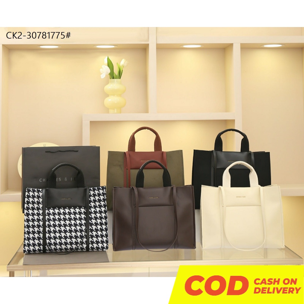 BAGBSB BS TAS TOTE BAG KULIT CK2-30781775 SHALIA CANVAS LEATHER 34CM