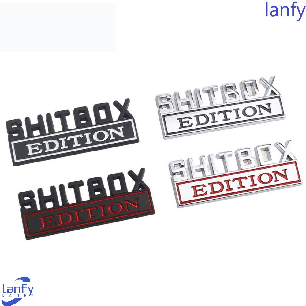 LANFY Stiker Sisi Ekor Mobil ABS Bergaya Personalize Auto Decals Aksesoris Mobil Stiker Edisi SHITBOX Lencana