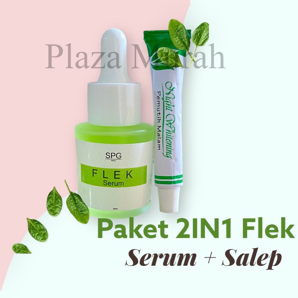 Promo Paket 2in1 Salep Flek Night Whitening Cream Liz Skincare + Serum SPG Flek 20Ml Penghilang Flek