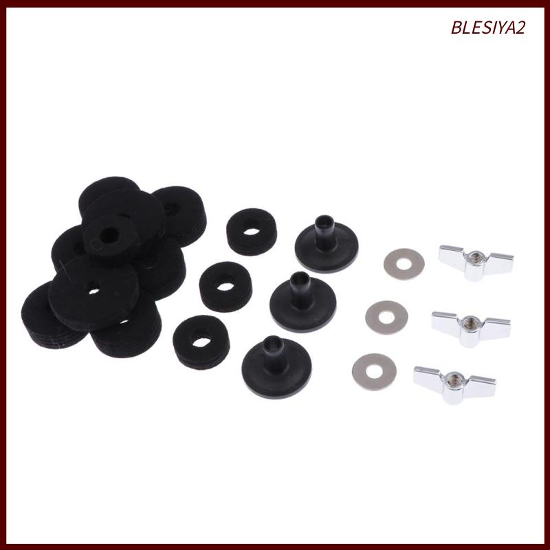 [Blesiya2] 12dudukan Simbal Pengganti Felt Washers Sleeves Wing Nut Untuk Drum Set