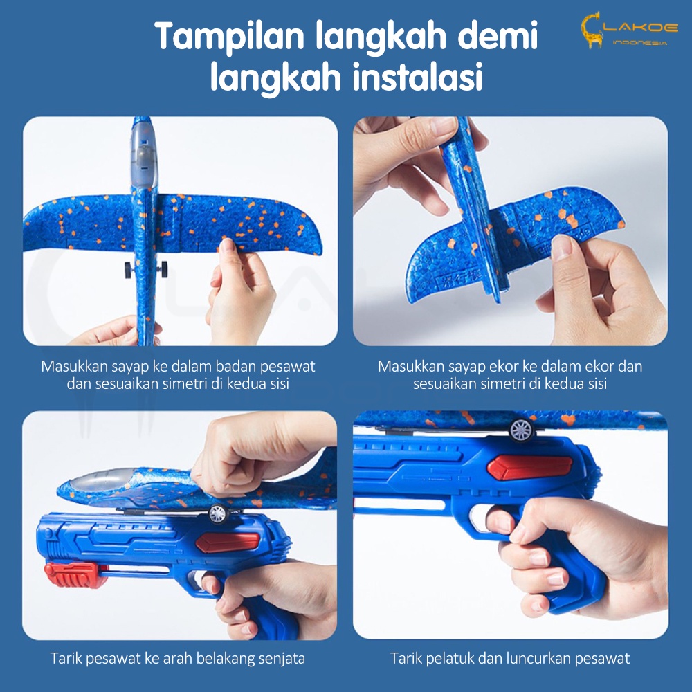 Lakoe Mainan Pistol Tembak Pesawat terbang air/Catapult Gun Anak/Mainan Tembakan Pistol Ketapel Pesawat