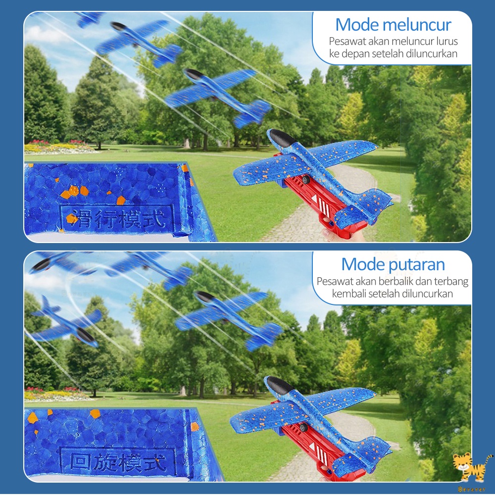 ID Bevavar Mainan Pistol Tembak Pesawat Terbang/Mainan Pistol Tembak Tembakan/Mainan Outdoor Anak