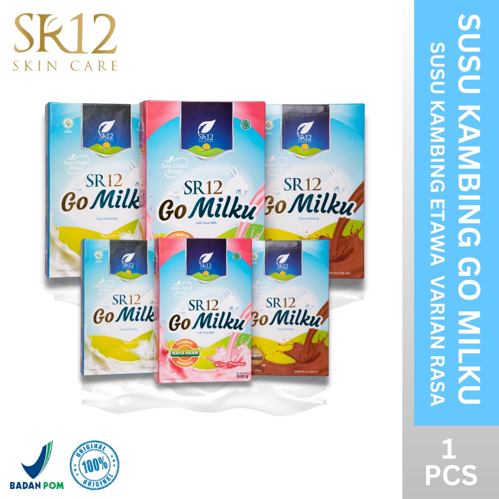 

GoMilku SR12 Susu Kambing Etawa 600gr 200gr Susu Go milku Bubuk Herbal Coklat Vanial Strawberry