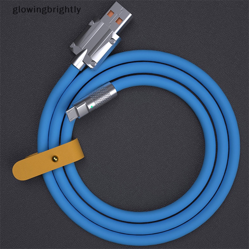 [glowingbrightly] 120w 6A Super Fast Charge Type-C Kabel Silikon Cair Quick Charge USB Cable Untuk Xiaomi Huawei Samsung USB Bold Data Line TFX