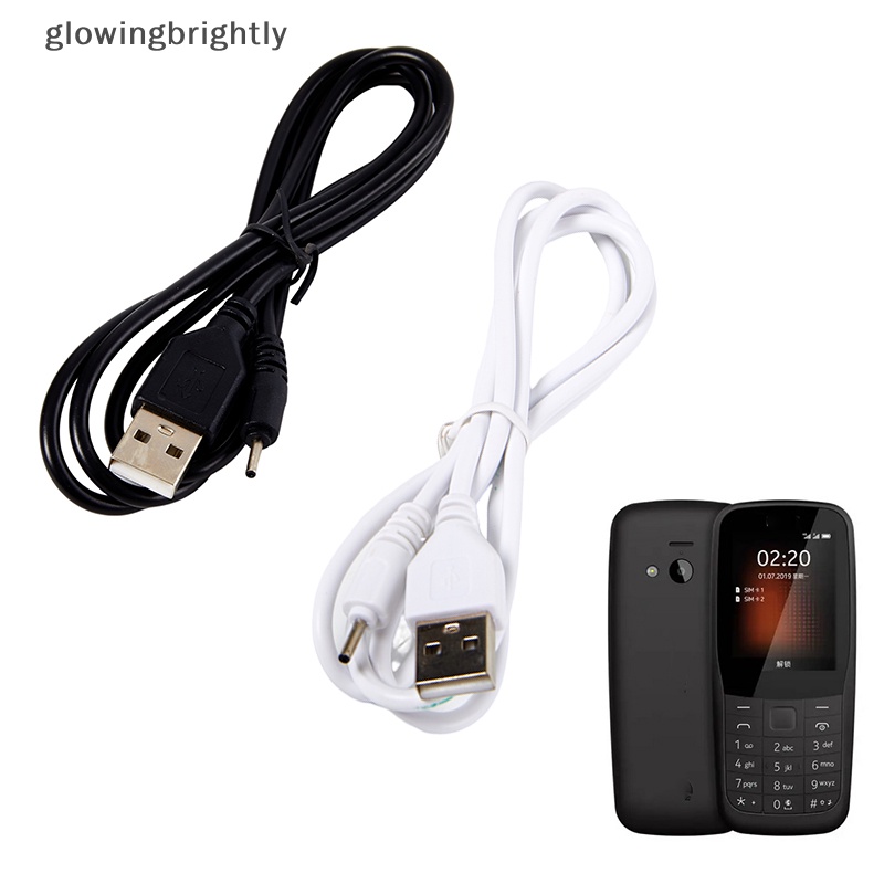 [glowingbrightly] 1pc Diameter Luar 2mm Kepala Bulat USB Charger Kabel Pin Kecil USB 1meter TFX