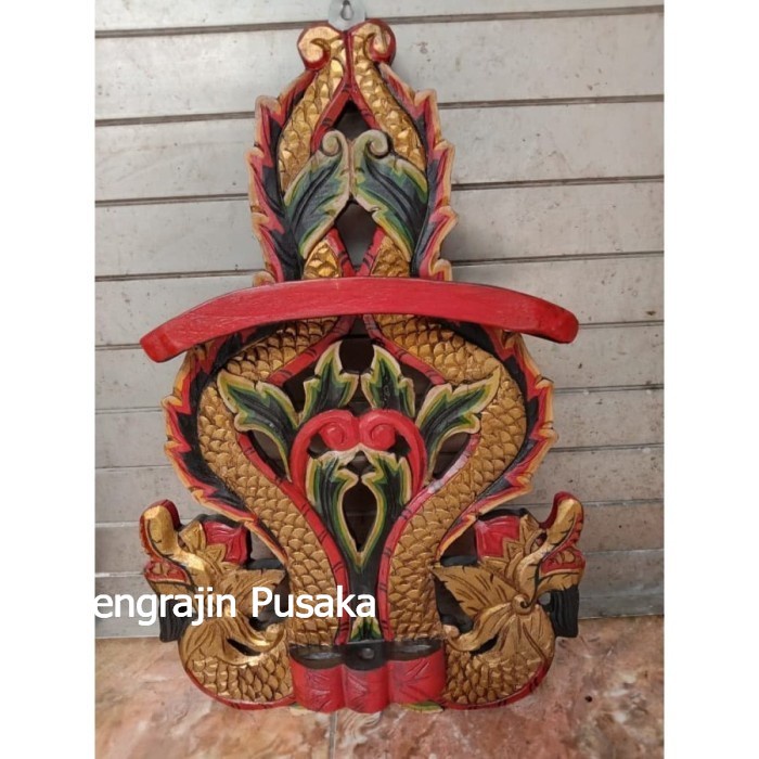 Blawong Tempat Keris Tombak Isi 3  Ukir Naga Kembar Sungging Paling Murah PP321