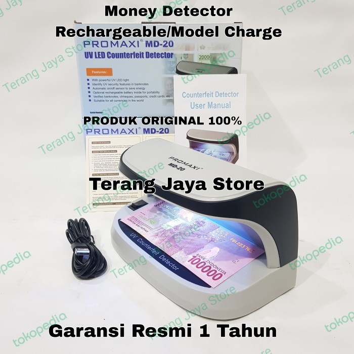 Money Detector Promaxi MD-20 Lampu UV Deteksi Uang Palsu Promaxi MD20 - Promaxi MD20