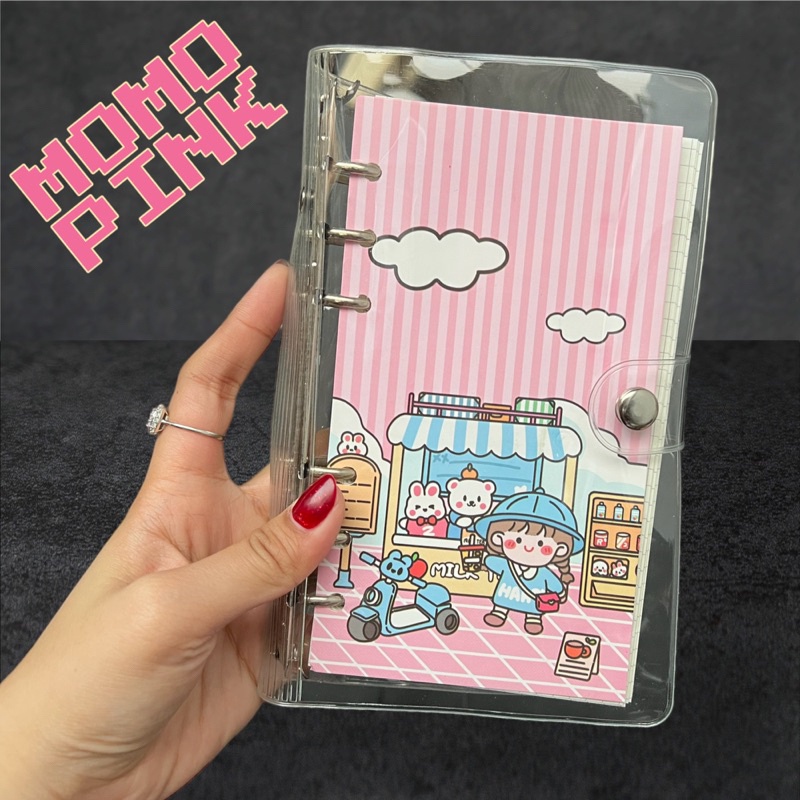 

Binder momo cute girl Buku Binder A6 100 lembar Diary Book Journal buku tulis harian Sanrio Melody Kuromi CinnamonRoll