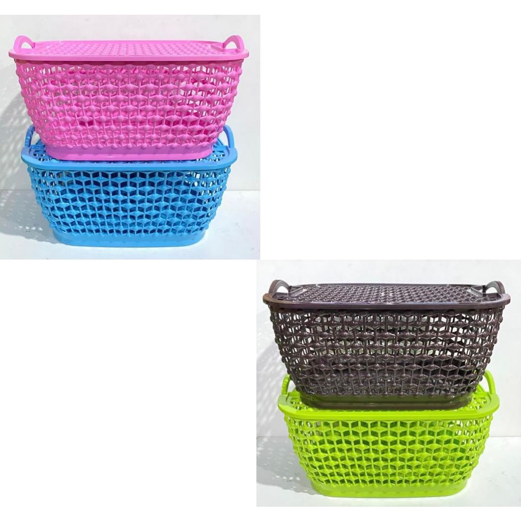 (GAS) Gween Basket + Tutup | Keranjang Plastik  | Container Mini Serbaguna S, M, L