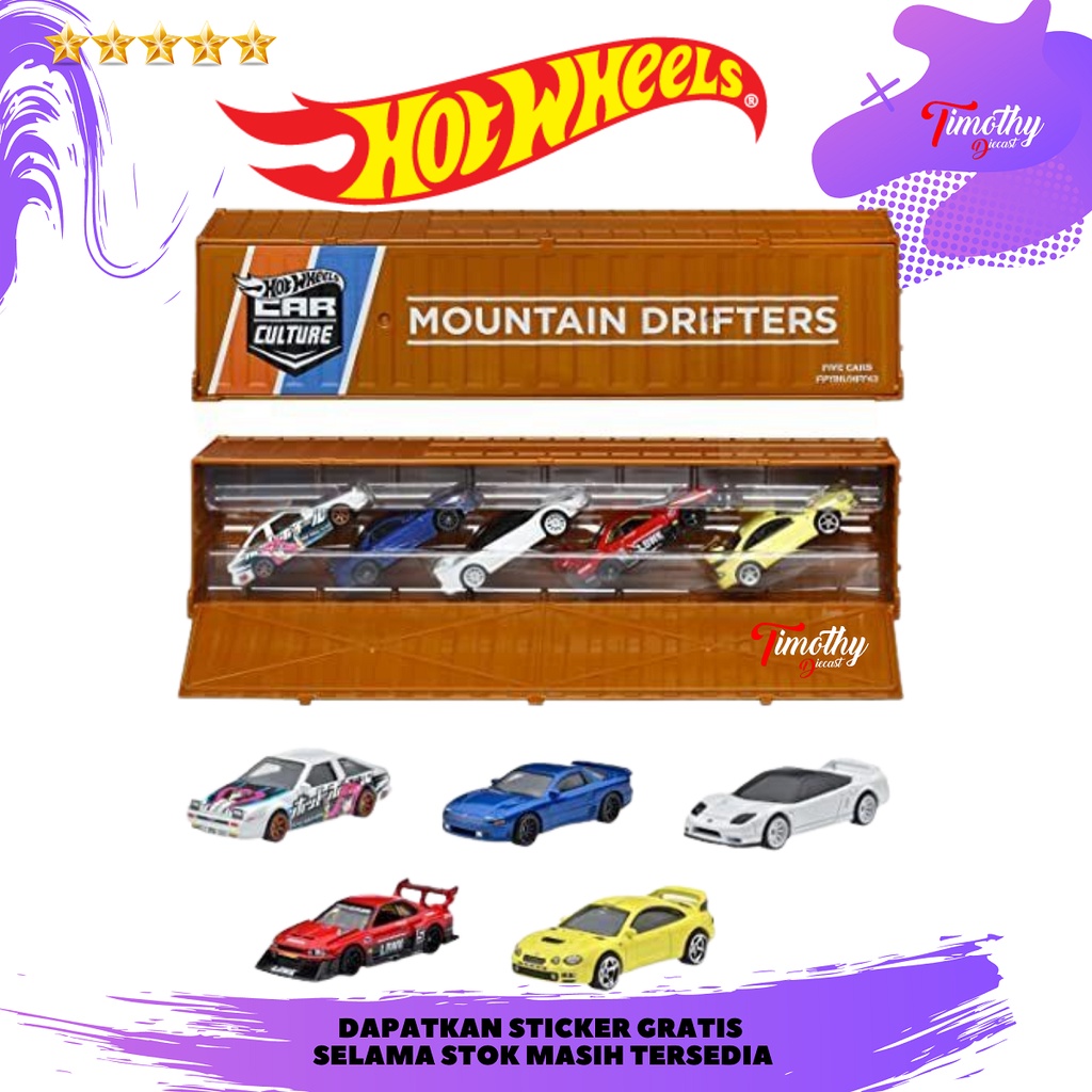 Hot Wheels Premium Mountain Drifters Countainer R34 AE86 Celica NSX