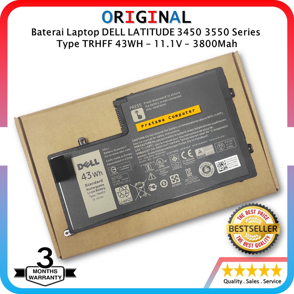 Baterai ORIGINAL Dell Inspiron 14-5447 15-5547 Latitude 3550 TRHFF