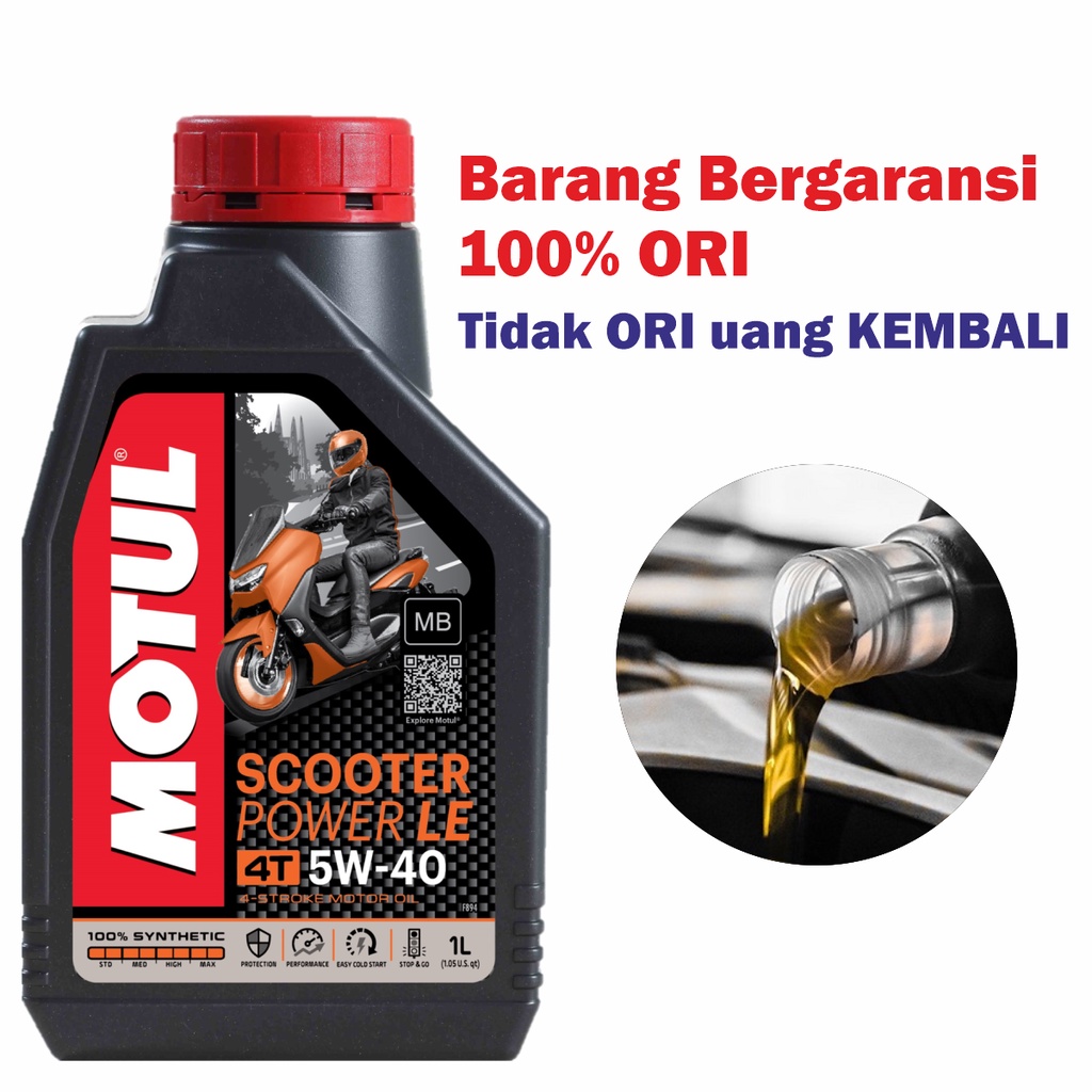 Motul Scooter Power 5w40 LE 1L Oli Motor Matic Synthetic Universal Honda Yamaha