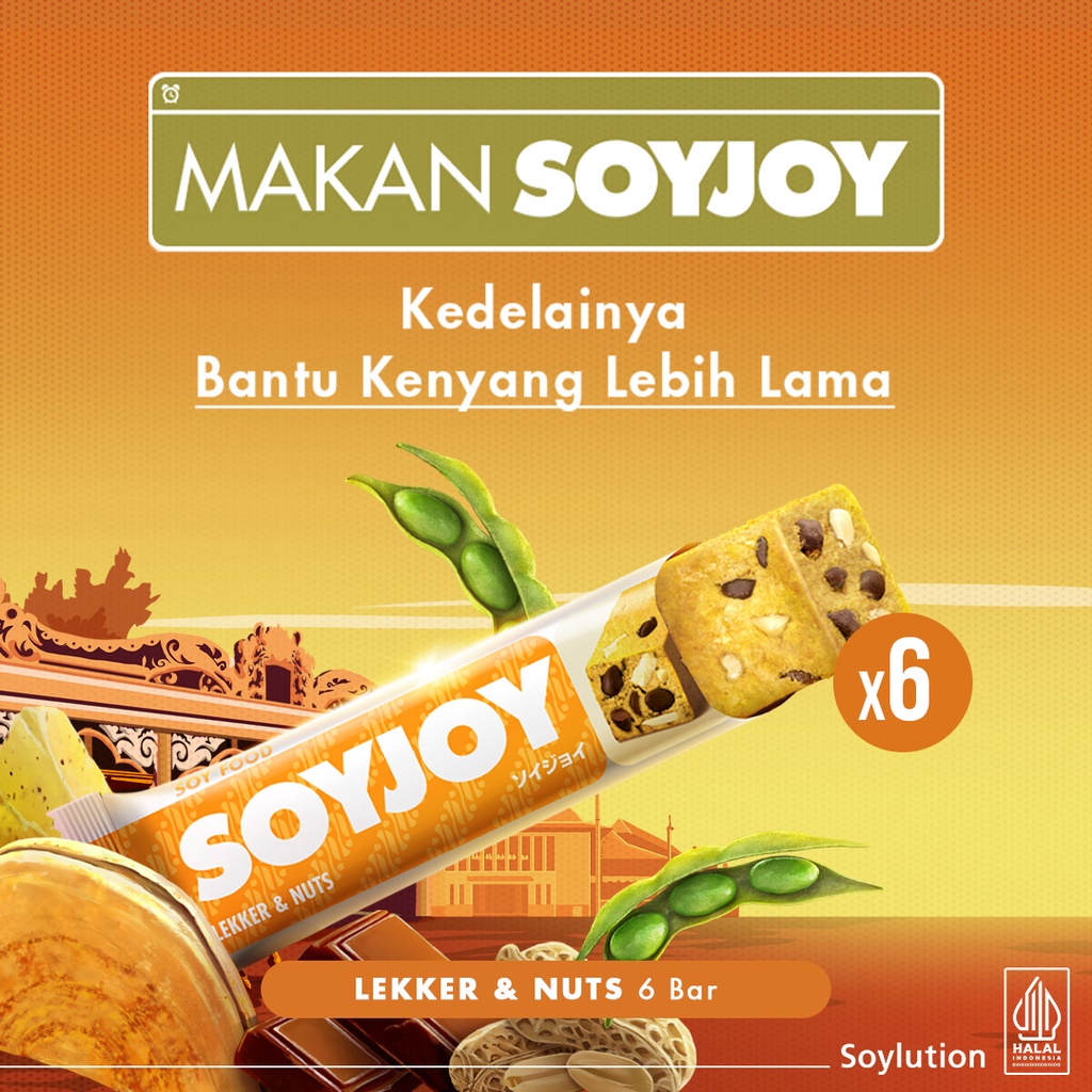 

SOYJOY Snack Bar Kedelai Lekker & Nuts isi 6 Bar