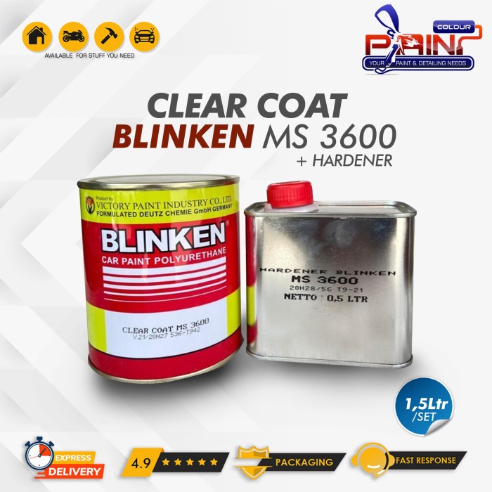 Clear Coat Blinken MS 3600 + Hardener 1,5L Pernis Clearcoat Vernish