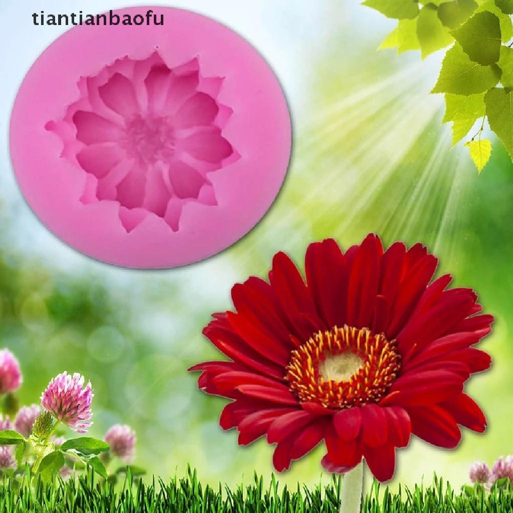[tiantianbaofu] Cetakan Silikon Bentuk Bunga Daisy DIY Pastry Cupcake Chocolate Bakeware Mould Butik