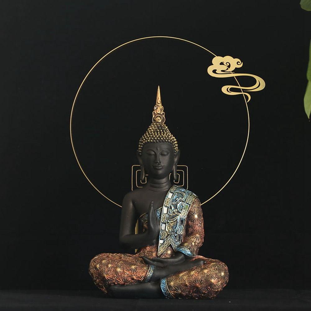 Patung Buddha Agustina Buddhisme Buddha Portabel Hadiah Meditasi Dekorasi Rumah Kerajinan Resin Besar