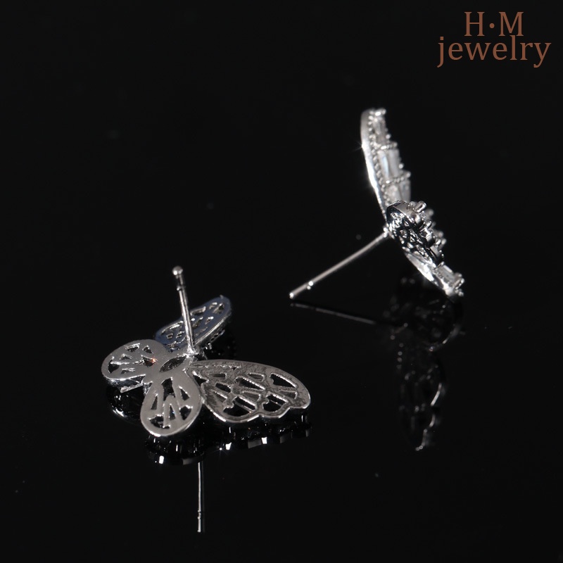 S925 Perak Shiny Butterfly Ear Clip Non-Pierced Bermutu Tinggi Unik Super Peri Telinga Giwang