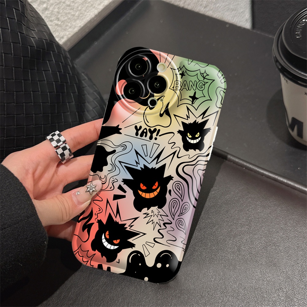 Realme C55 Realme10 C15 C12 C25S C11 C20 realme5 5i 6i C3 8i C21Y C25Y Pokémon Gengai Bantal Udara TPU Phone Case Cover