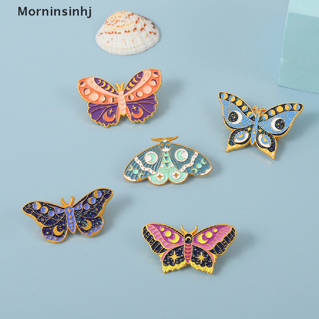 Mornin Retro Kupu-Kupu Enamel Bros Kartun Warna-Warni Serangga Kerah Pin Perhiasan Hadiah id